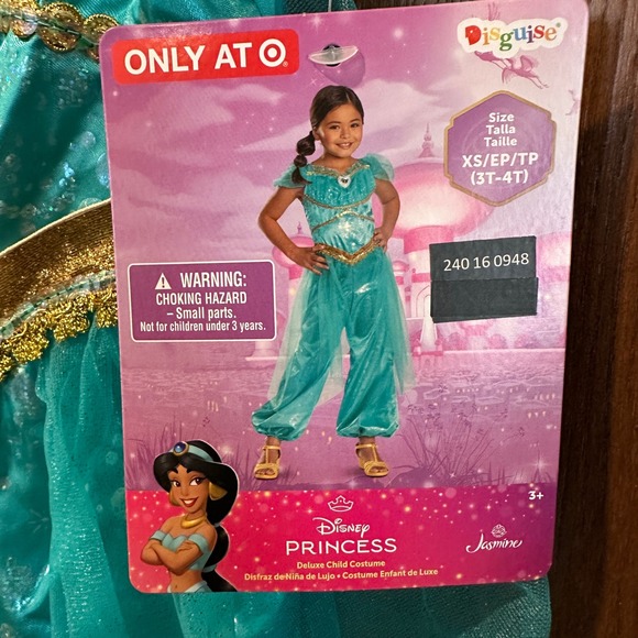 Disney Princess Jasmine Child Costume Jumpsuit XS 3T4T New - Picture 3 of 6